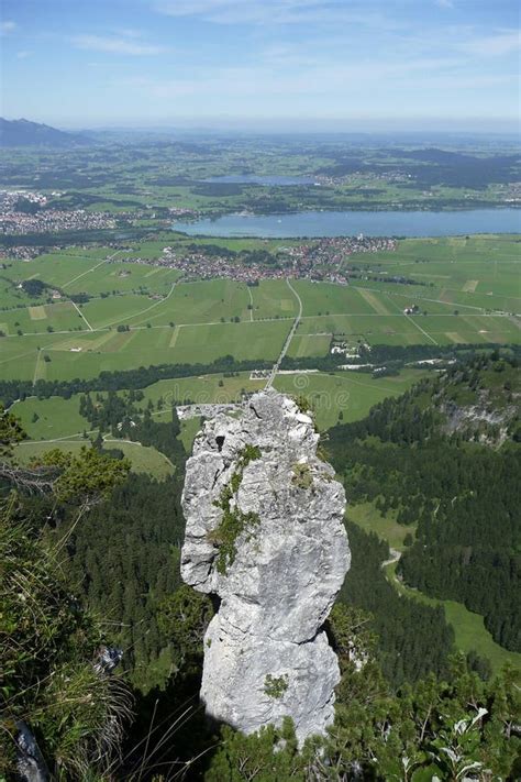 Lago Forggensee De Tegelberg Montanha Avaria Alemanha Foto De Stock