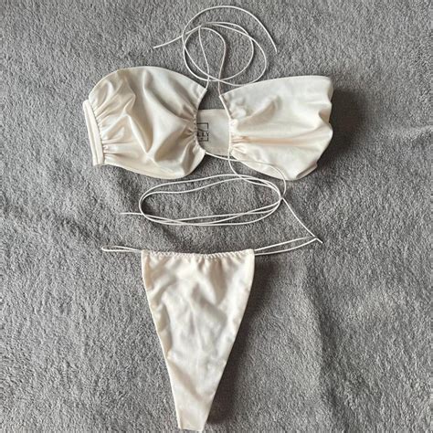 Oh Polly Neena Swim White Cream Bikini Set Multiway Depop