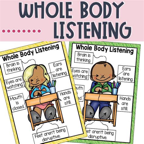 Whole Body Listening Classroom Student Behavior Management Theme