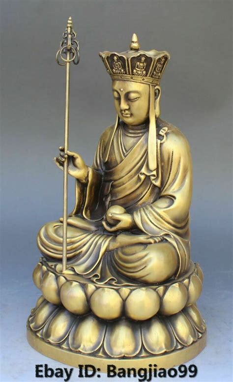 China Pure Bronze Tang Seng San Zang Ksitigarbha Boddhisattva