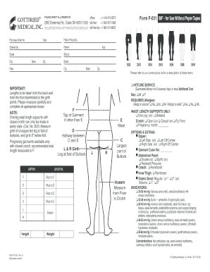 Fillable Online F 030 Rev A Measuring Form Lower Extremity Non