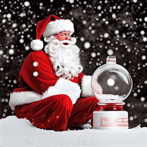 Santa Clause Holding A Snow Globe Creative Fabrica