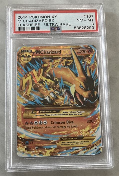 2014 Pokemon Xy Flashfire Mega Charizard Ex Holo Foil Ultra Rare 107