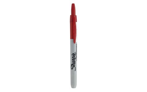 Retractable Permanent Marker, Fine Point, Red - Fabricated For You