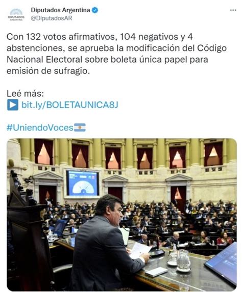 Boleta Única En Medio De Un Fuerte Debate El Proyecto Logró Media