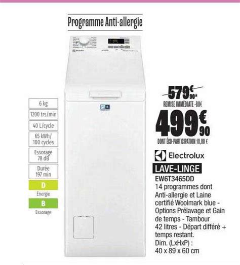 Promo Lave Linge Electrolux Chez Blanc Brun Icatalogue Fr