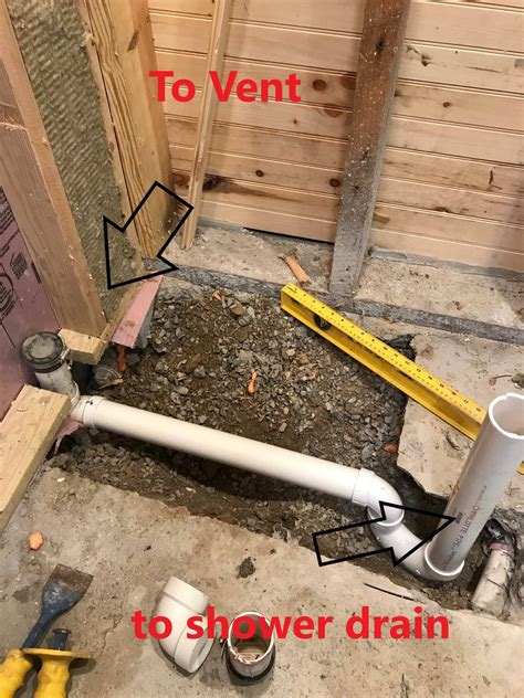 Can (must) P-trap be directly underneath the drain in stand-up shower