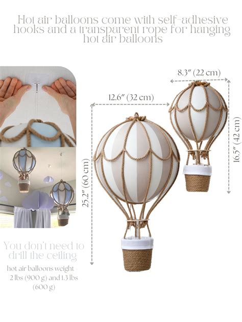 Set Of Hot Air Balloon Decorations Size S And L