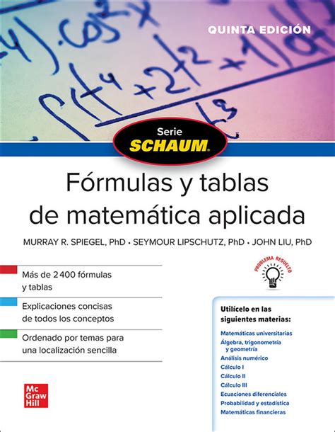 Libro Formulas Y Tablas De Matem Tica Aplicada