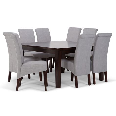 Brooklyn Max Lincoln Contemporary 9 Pc Dining Set With 6 Upholstered