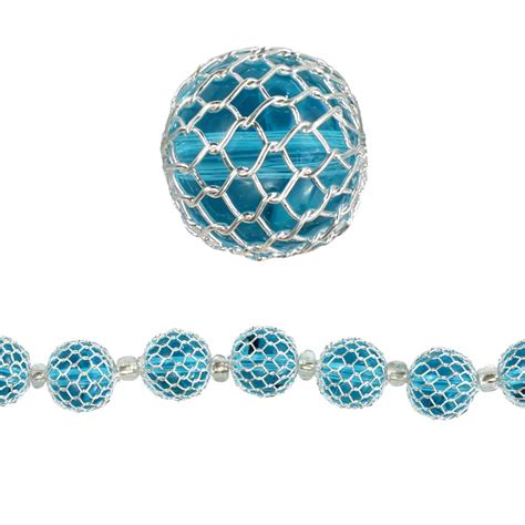 Bead Gallery® Round Glass Sapphire Beads Mesh