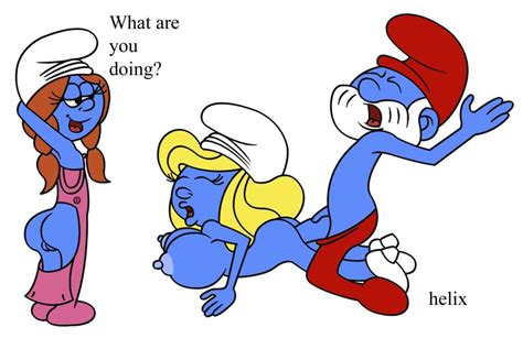 Rule 34 Alternate Breast Size Helix Papa Smurf Sassette Smurf Smurfette The Smurfs 1372753