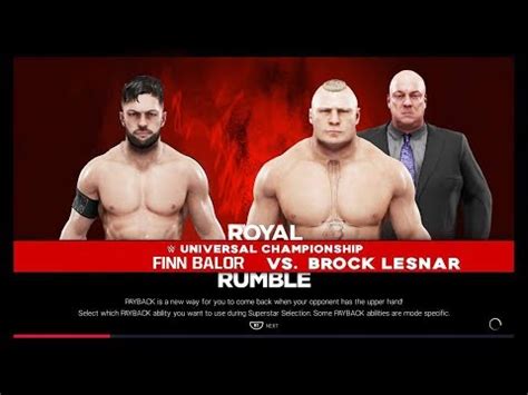 Wwe Royal Rumble Brock Lesnar Vs Finn Balor For The Universal