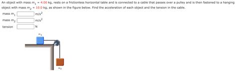 Solved An object with mass m1=4.00 kg, rests on a | Chegg.com 