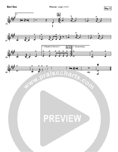 Rescue Bari Sax Sheet Music Pdf Newsong Praisecharts