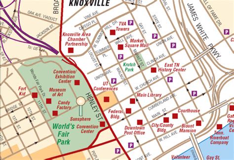 Knoxville TN Tourist Map - Knoxville TN • mappery