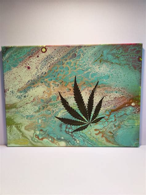 Canvas Cannabis Leaf Art - Etsy