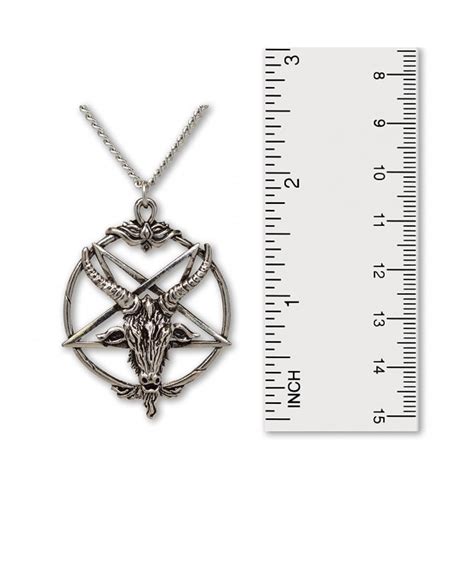 Baphomet Inverted Pentacle Pewter Satanic Goat Head Pendant Necklace