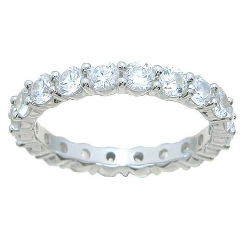 Iceposh 925 Sterling Silver Eternity Bands For Women And Wedding Ring