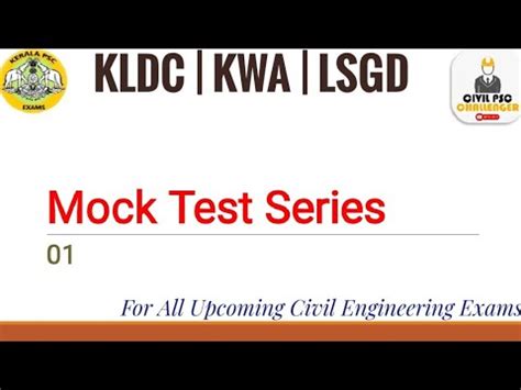 Mock Test Kldc Overseer Gr Iii Work Superintendent Kwa Tracer