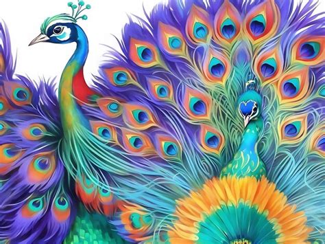 Premium Ai Image Colorful Peacock Illustration And Watercolor Peacock