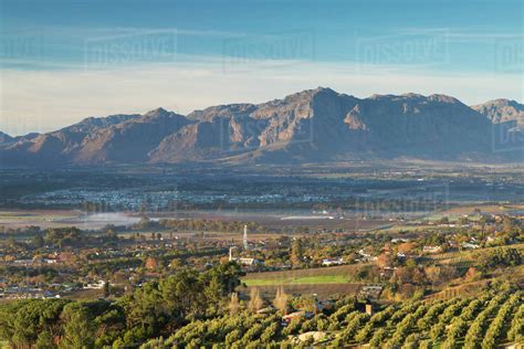 Paarl Valley at sunrise, Paarl, Western Cape, South Africa, Africa ...