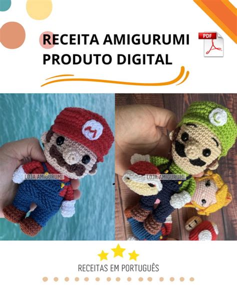 Receita Amigurumi Mario Bross E Luigi Amigurumi Pdf Elo7