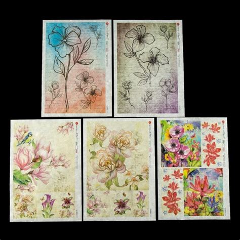 Paper Designs Rice Paper Collection Flowers Ll Thats Crafty