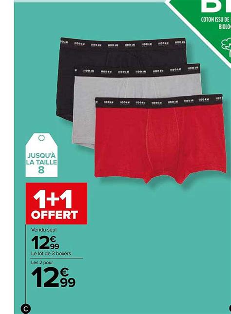 Promo Le Lot De 3 Boxers Tex Bio Chez Carrefour Market ICatalogue Fr