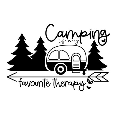 Camping Phrase De Lettrage De Motivation Dessinée à La Main Dans Un