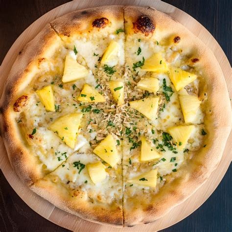 hawaiian pineapple pizza italian restaurant food stock illustration