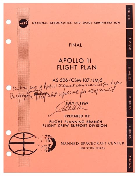 Lot Detail William Shatner Signed Apollo 11 Fight Plan