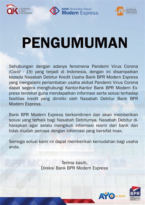 Pengumuman Resmi Dan Tidak Resmi Contoh Surat Resmi