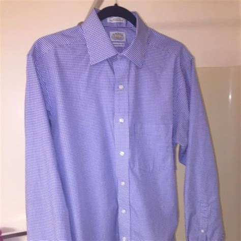 Shirts Mens Eagle Dress Shirt Blue Gingham 155 3435 Regular Fit