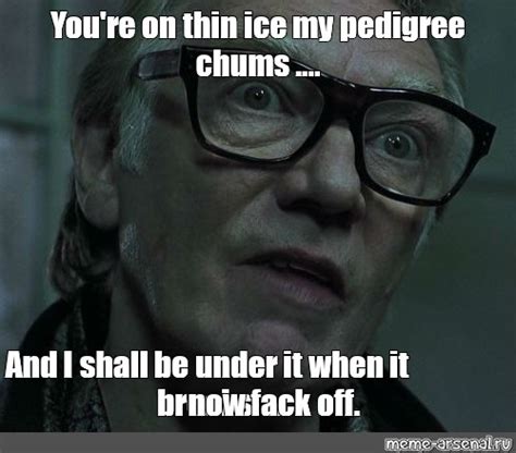 meme youre  thin ice  pedigree chums