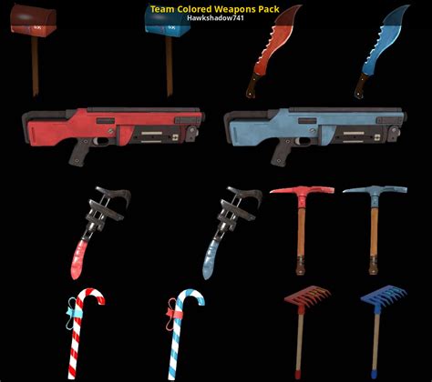 Team Colored Weapons Pack [Team Fortress 2] [Mods]