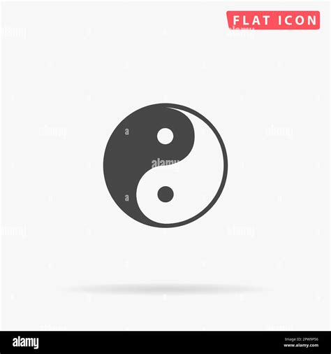 Ying Yang Icon Of Harmony And Balance Simple Flat Black Symbol With