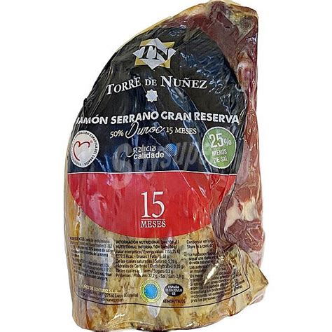 Torre de Nuñez Jamón serrano reducido en sal Gran Reserva 50 raza