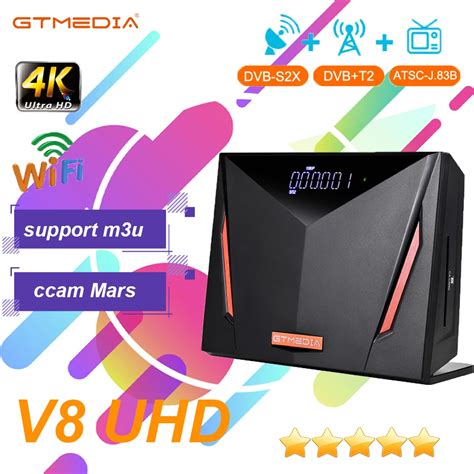 GTMEDIA V8 UHD Mars DVB S S2 S2X DVB T T2 ISDB T C Satellite Receiver