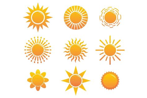 Set Of Cute Sun With Flat Design Style On White Background 7277121 Vector Art At Vecteezy