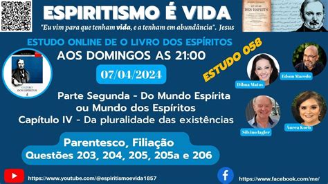 O LIVRO DOS ESPÍRITOS ESTUDO 058 PARTE 2ª CAP IV DA PLURALIDADE DAS