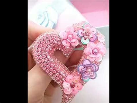 Брошь сердце ручной работы - YouTube