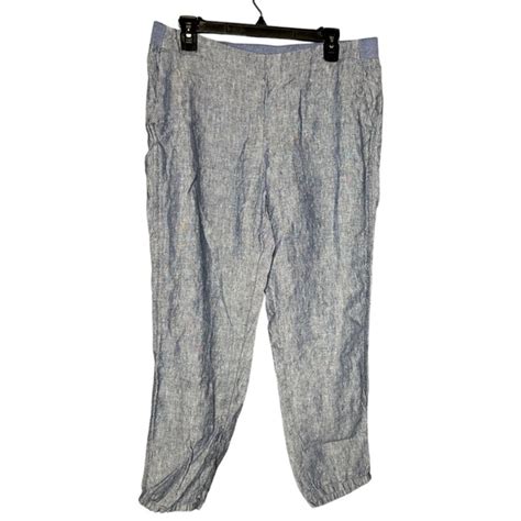 J Jill Pants Jumpsuits Jjill Love Linen Linen Blue Pullon