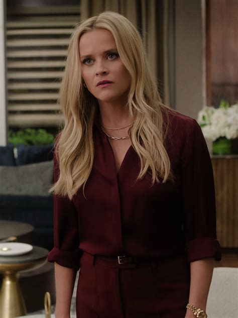 Burgundy Silk Blouse Worn By Reese Witherspoon As Bradley Jackson In