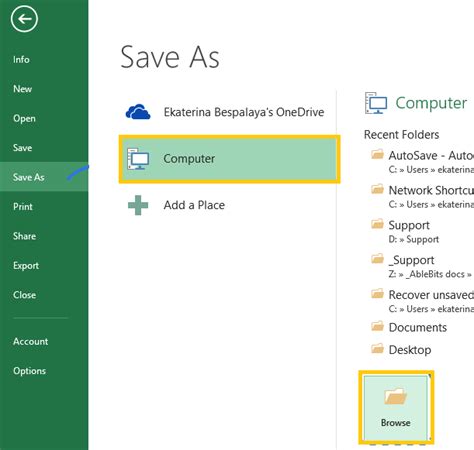 Excel Autosave Location Where To Find And Recover Excel Files