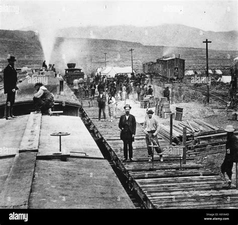 Central pacific railroad 1869 Black and White Stock Photos & Images - Alamy