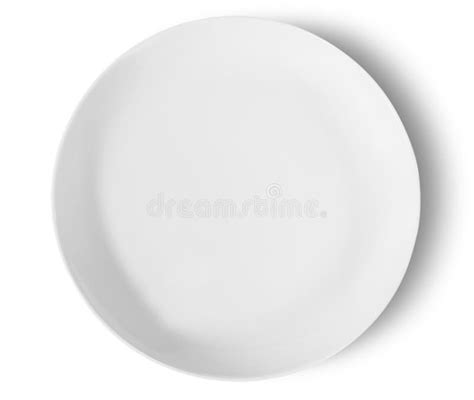 One White Porcelain Plate Top View Stock Illustration - Illustration of ...