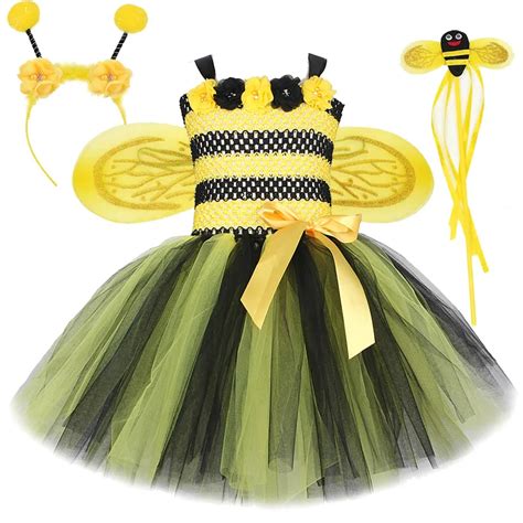 Bumble Bee vestido de tutú para niñas traje de cumpleaños disfraz de