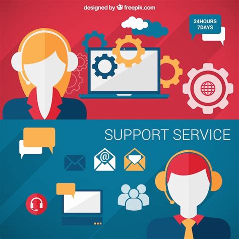 Support Service Banners Vector Free Download