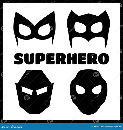 Super Hero Masks Set Stock Illustration Illustration Of Props 85054395